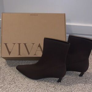 VIVAIA 2-in-1 Detachable Mid Heel Boot (Rita) in Dark Chocolate